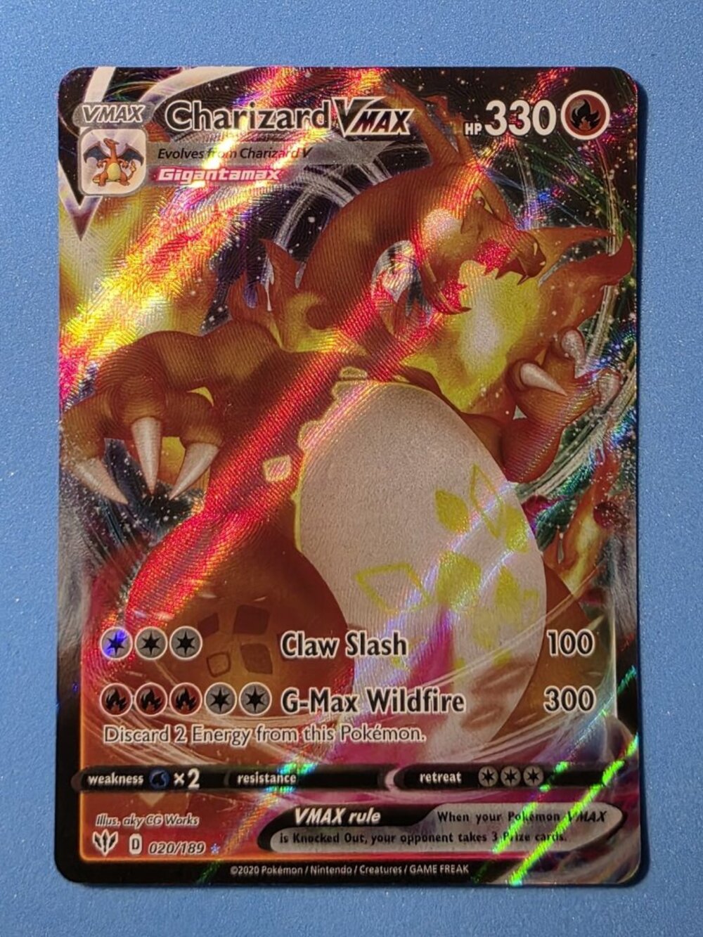 Pokemon Darkness Ablaze Charizard VMAX #020/189 Lp/Mp